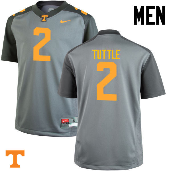 Men #2 Shy Tuttle Tennessee Volunteers College Football Jerseys-Gray